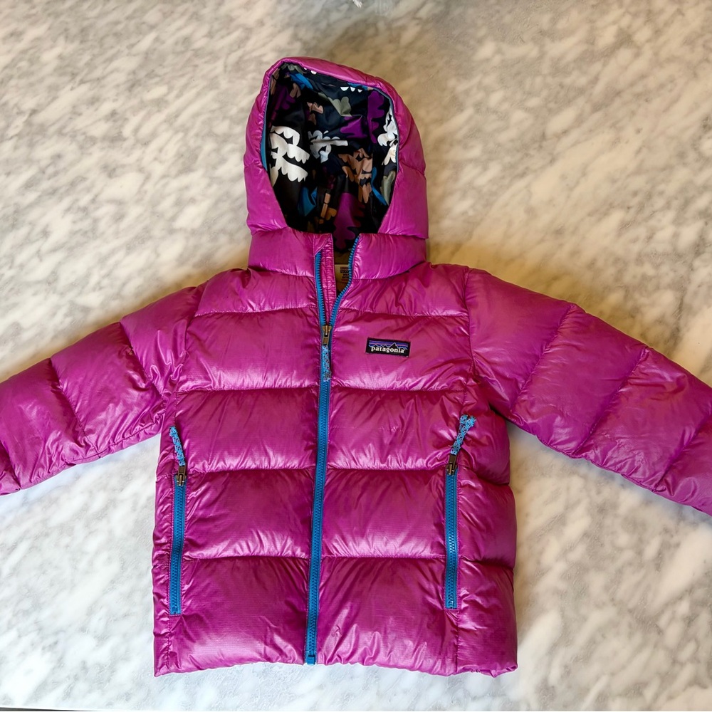 Patagonia Kids' 4T Magenta Hi Loft Down Puffer Jacket Coat